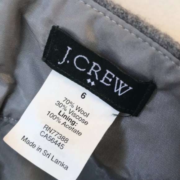 J.Crew Felted Wool Grey Skirt - Size 6 - Picture 5 of 8